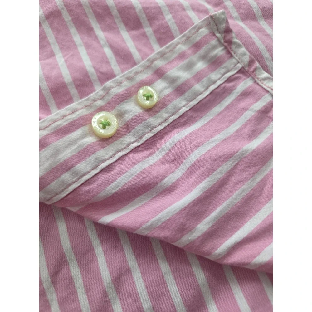 Tommy Hilfiger Womens Pink White Striped Button Down Shirt Size 20 Collared - Picture 6 of 10